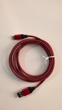 USB charging cable Type C 3a Super Fast USB A TO Lighting 2m Black Red