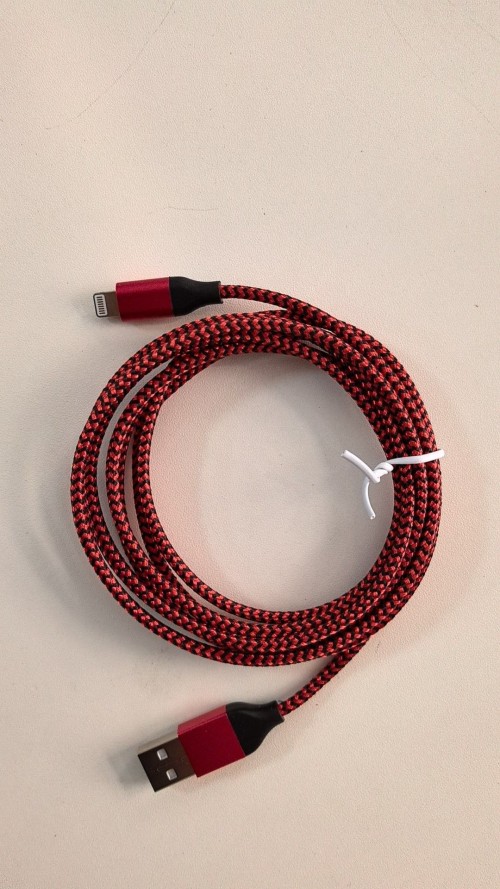 USB charging cable Type C 3a Super Fast USB A TO Lighting 2m Black Red